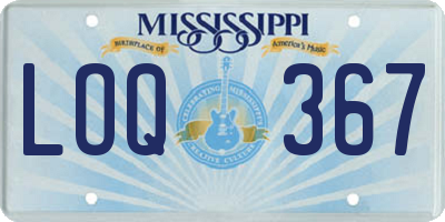 MS license plate LOQ367