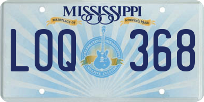 MS license plate LOQ368