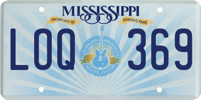 MS license plate LOQ369
