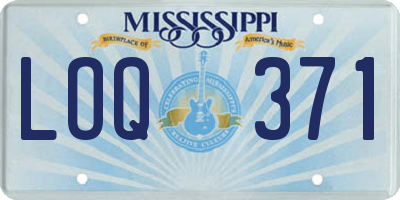 MS license plate LOQ371