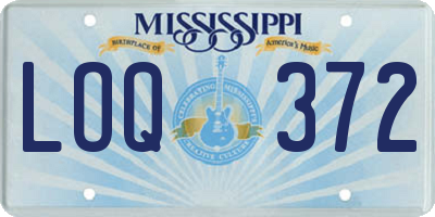 MS license plate LOQ372