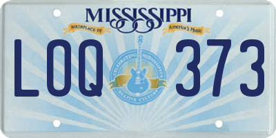 MS license plate LOQ373