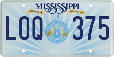 MS license plate LOQ375