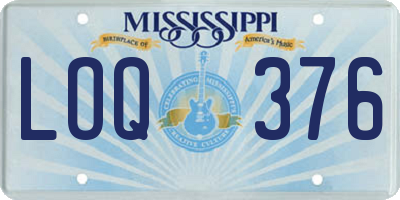 MS license plate LOQ376