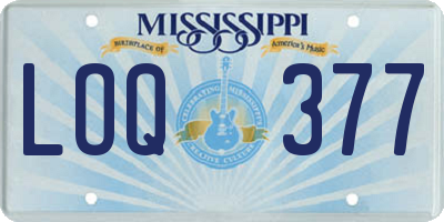 MS license plate LOQ377