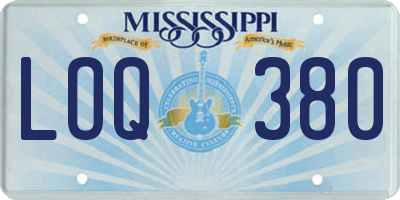 MS license plate LOQ380