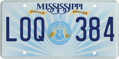 MS license plate LOQ384