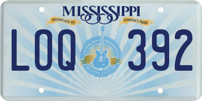 MS license plate LOQ392