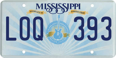 MS license plate LOQ393