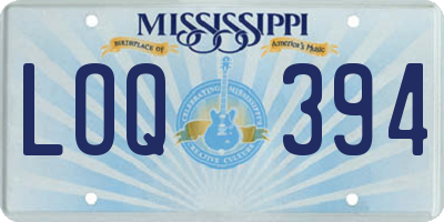 MS license plate LOQ394