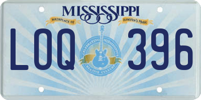 MS license plate LOQ396