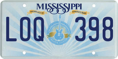 MS license plate LOQ398