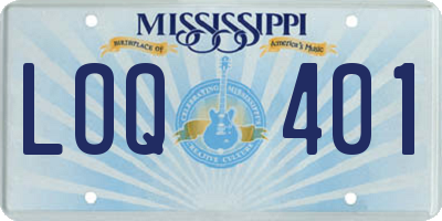 MS license plate LOQ401