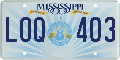 MS license plate LOQ403