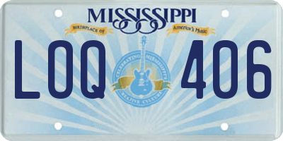 MS license plate LOQ406