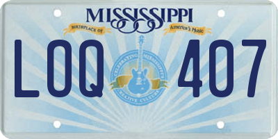 MS license plate LOQ407