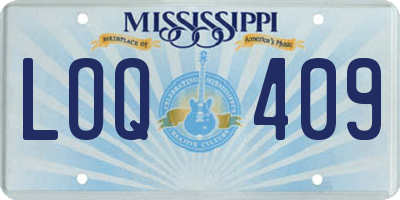 MS license plate LOQ409