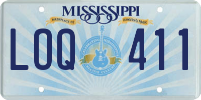 MS license plate LOQ411