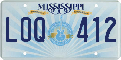 MS license plate LOQ412
