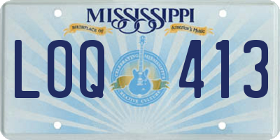 MS license plate LOQ413