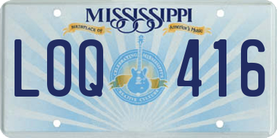 MS license plate LOQ416