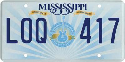 MS license plate LOQ417