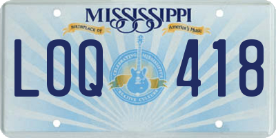 MS license plate LOQ418
