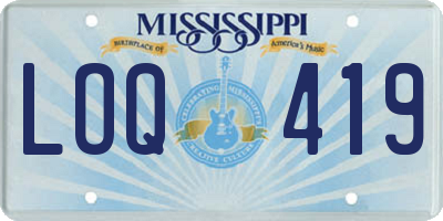 MS license plate LOQ419