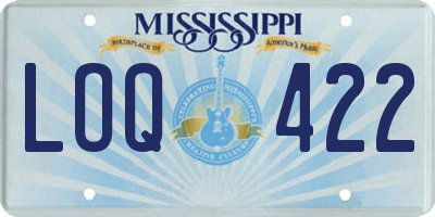 MS license plate LOQ422