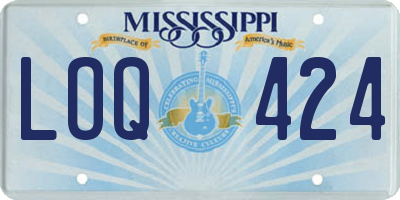MS license plate LOQ424