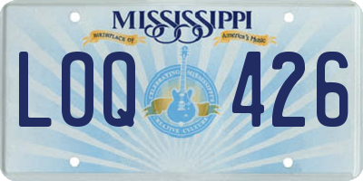 MS license plate LOQ426