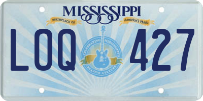 MS license plate LOQ427