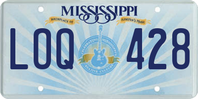 MS license plate LOQ428