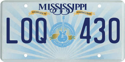 MS license plate LOQ430