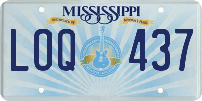 MS license plate LOQ437