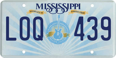 MS license plate LOQ439