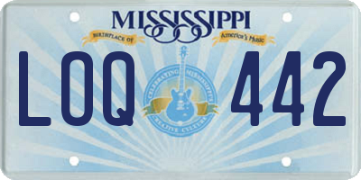 MS license plate LOQ442