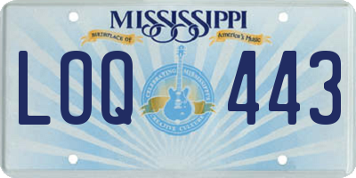 MS license plate LOQ443