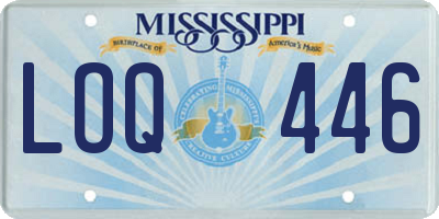 MS license plate LOQ446