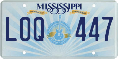 MS license plate LOQ447