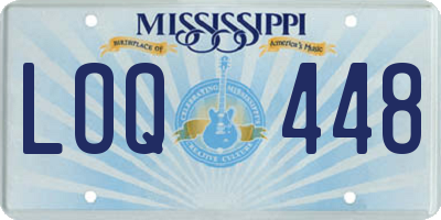 MS license plate LOQ448