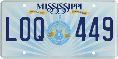 MS license plate LOQ449