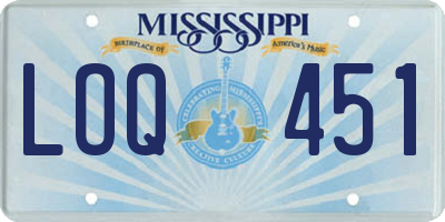 MS license plate LOQ451