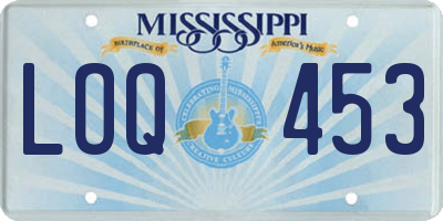 MS license plate LOQ453