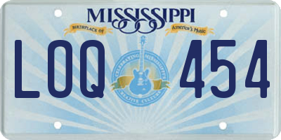 MS license plate LOQ454