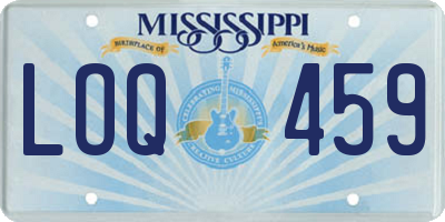 MS license plate LOQ459