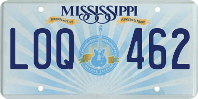 MS license plate LOQ462
