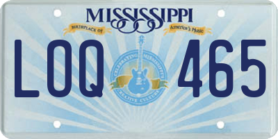 MS license plate LOQ465