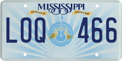 MS license plate LOQ466