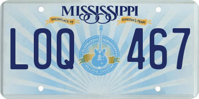 MS license plate LOQ467